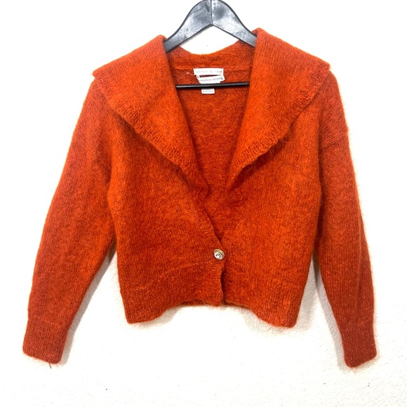 Vintage | Sweaters | Vintage Jennifer Reed Burnt Orange Mohair Cardigan ...